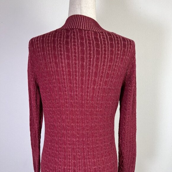 Abercrombie and Fitch Knit Longsleeve Dress Women's Medium Red Valentines Day - Picture 11 of 15